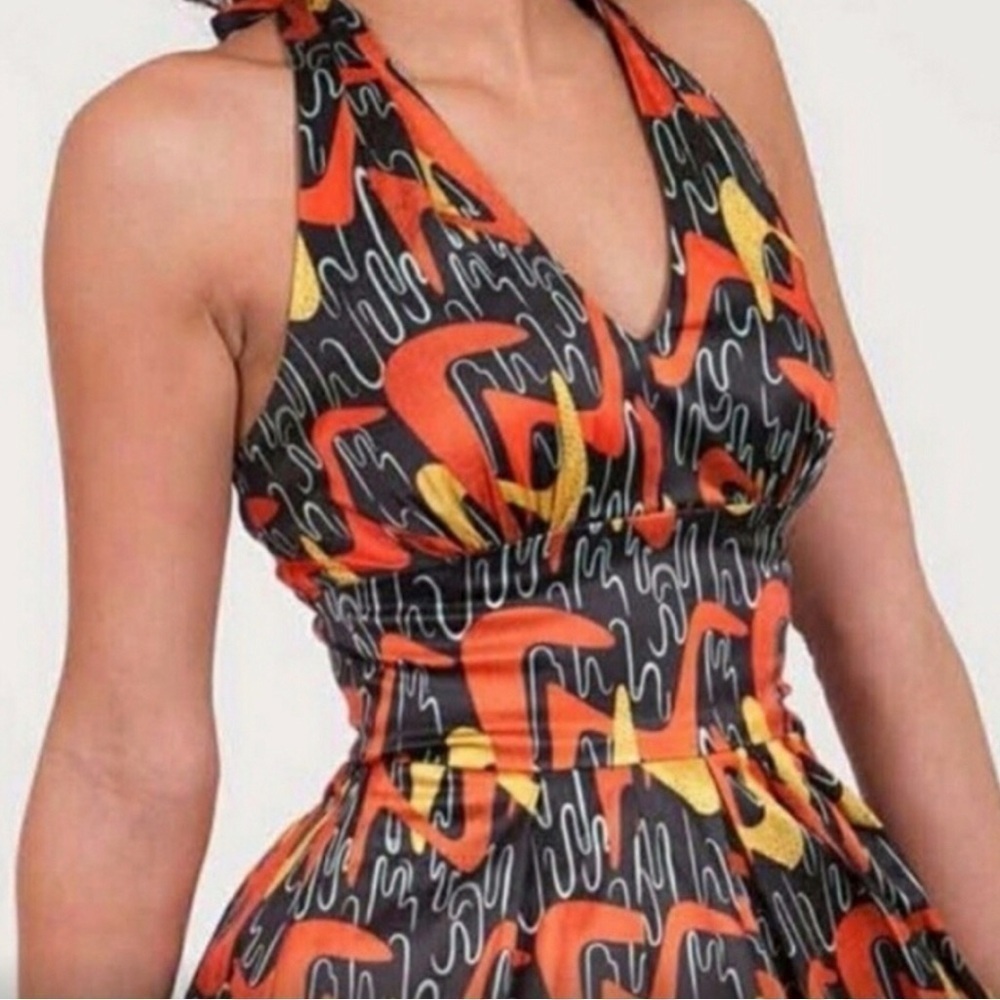 NWT 2X 2XL Tatyana Boomerang Halter Swing Dress - Picture 2 of 7